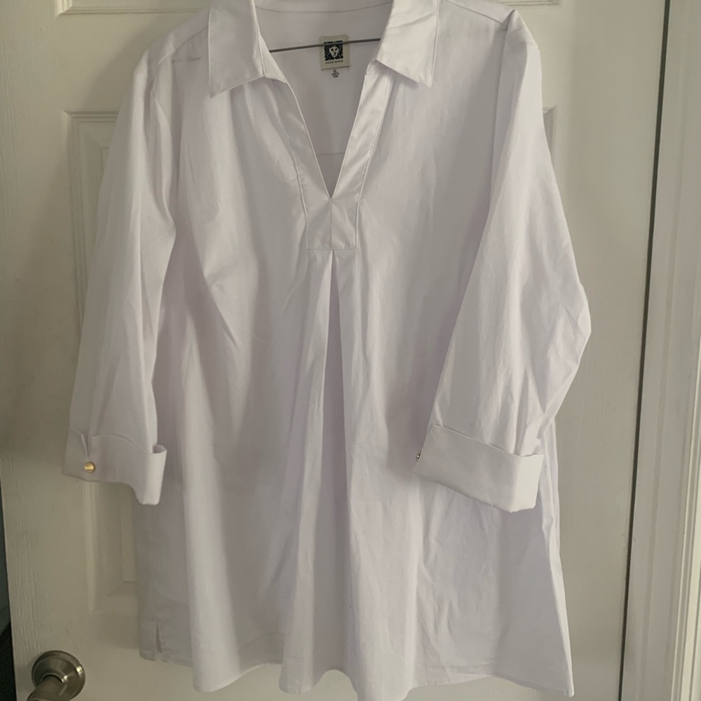 Anne Klein white blouse 3/4 sleeves